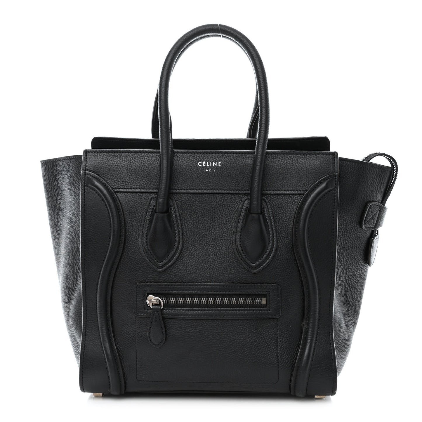 Drummed Calfskin Micro Luggage Black