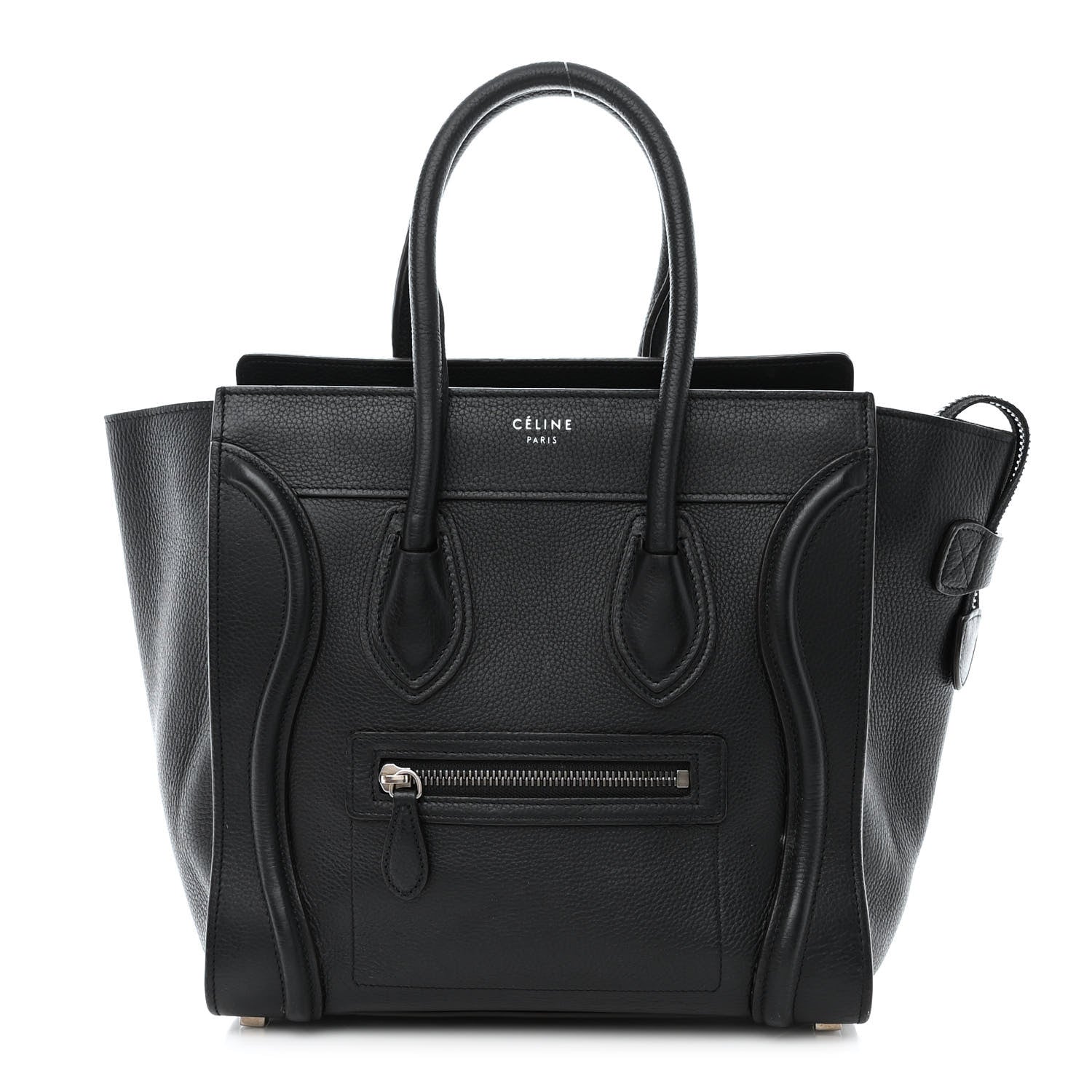Celine Drummed Calfskin Micro Luggage Black 1 of 12