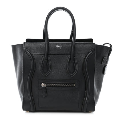 Celine Drummed Calfskin Micro Luggage Black 1 of 12