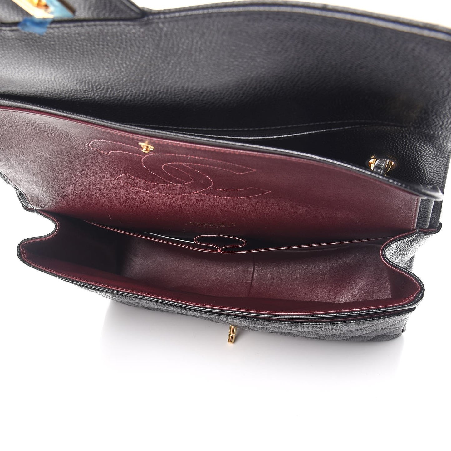Caviar Quilted Maxi Double Flap Black