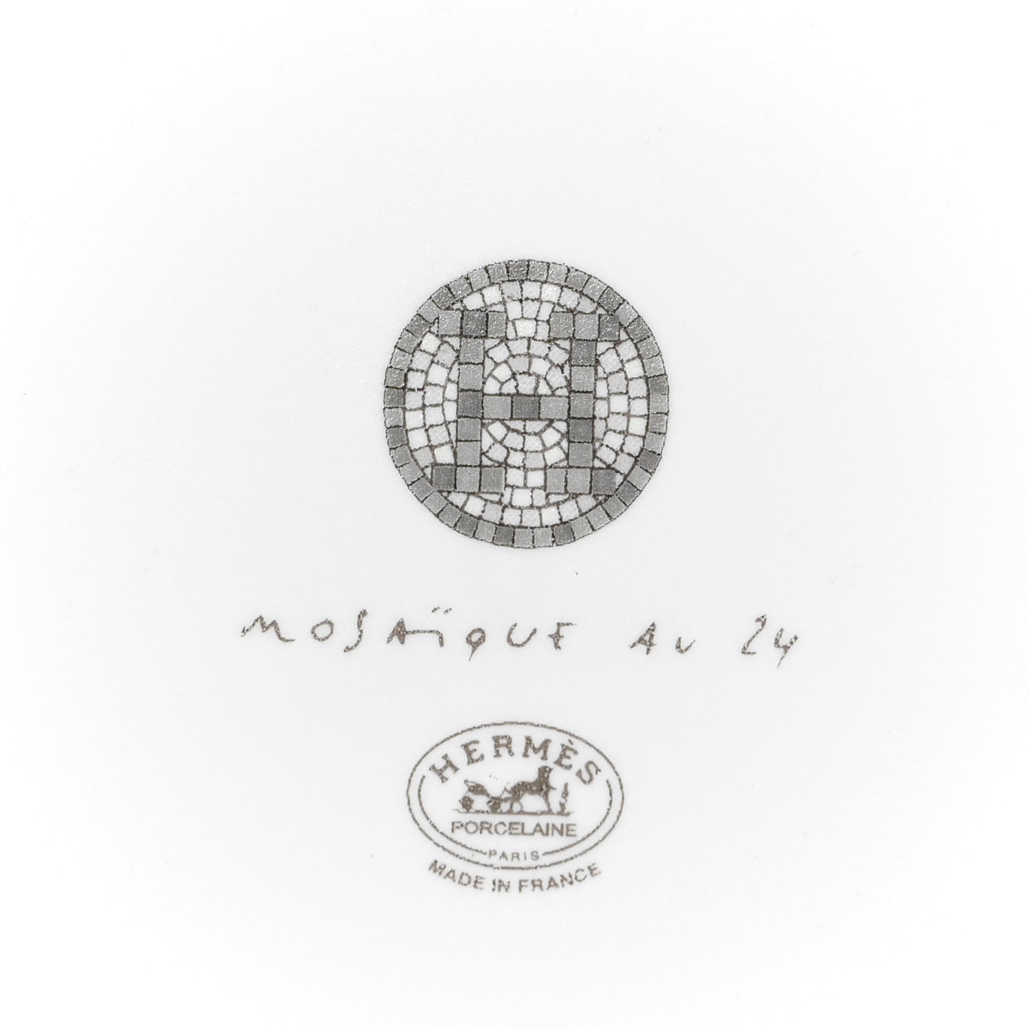 Hermes Porcelain Mosaique Au 24 Platine Square Plate N°2 4 of 5