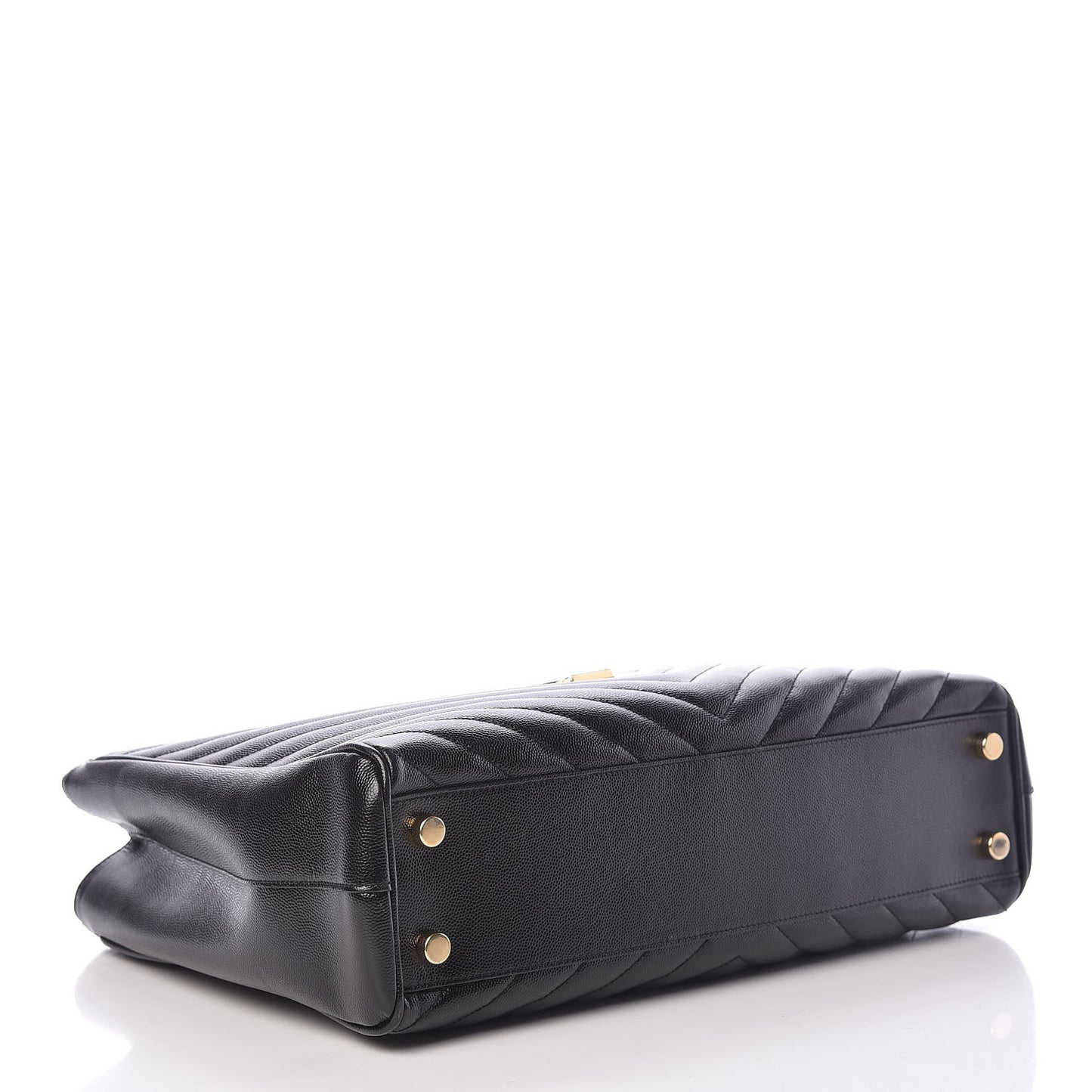 Grain De Poudre Matelasse Chevron Monogram Shopping Bag Black