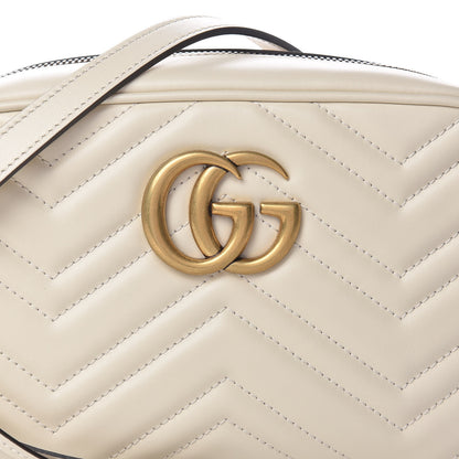 Gucci Calfskin Matelasse Small GG Marmont Chain Shoulder Bag White 8 of 11