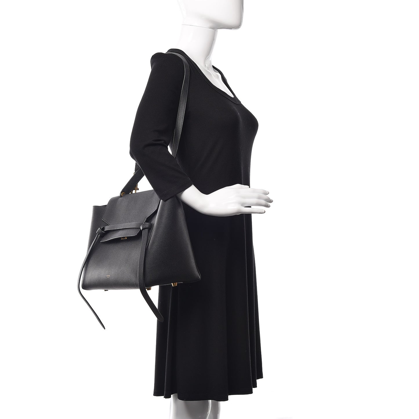 Grained Calfskin Mini Belt Bag Black