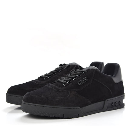 Louis Vuitton Suede Mens LV Trainer Sneakers 9.5 Black 3 of 8