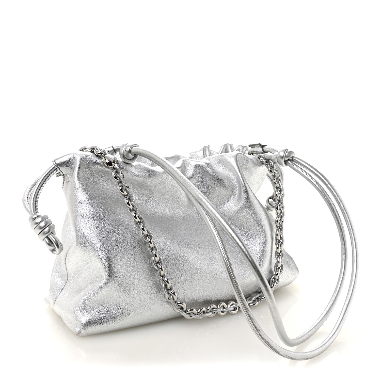 Loewe Metallic Nappa Donut Chain Flamenco Knot Silver 2 of 9