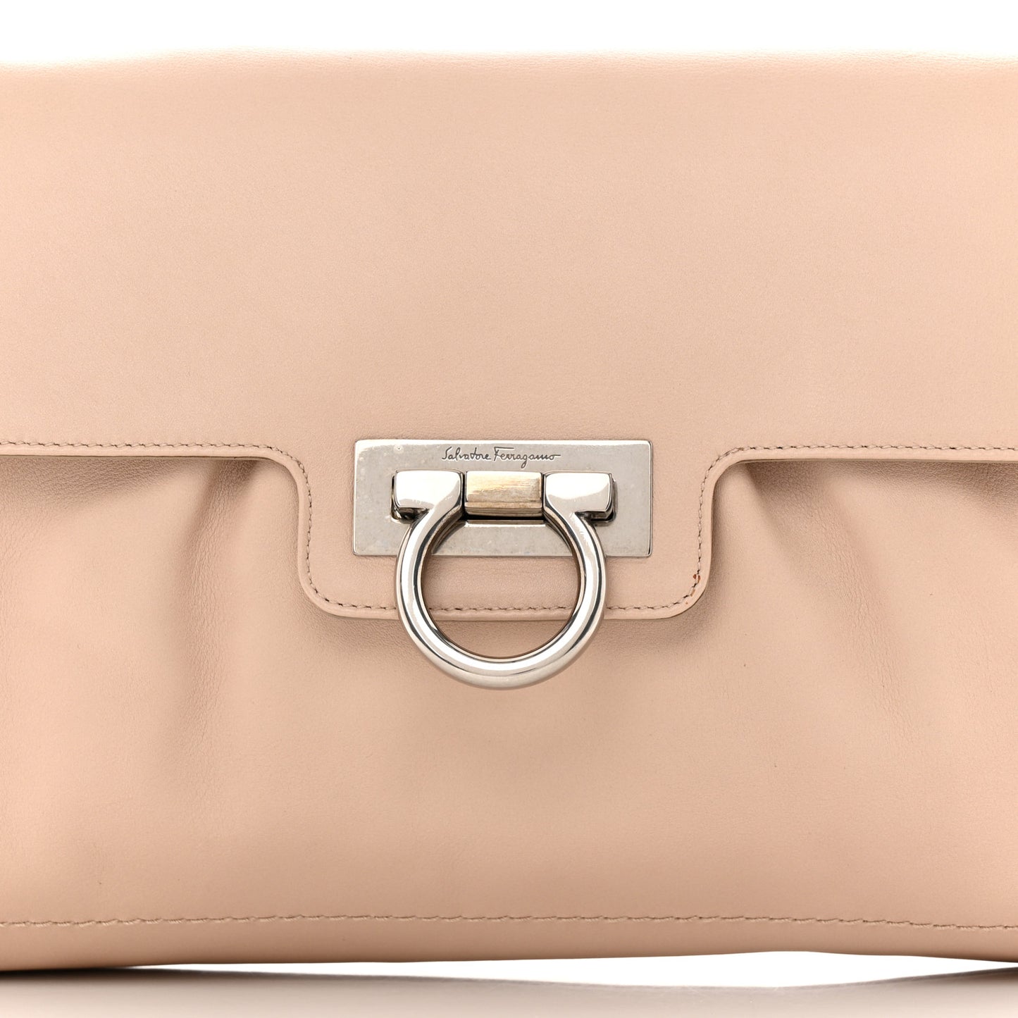 Calfskin Gancini Chain Shoulder Bag New Bisque
