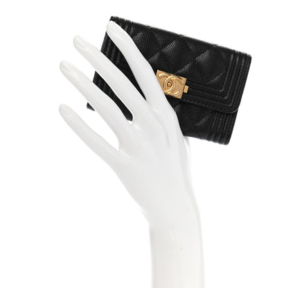 Chanel Caviar Quilted Boy Flap Card Holder Black 2 of 9