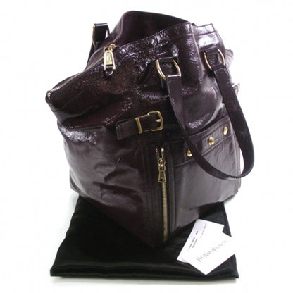 Saint Laurent Patent Downtown Tote Purple 3 of 11