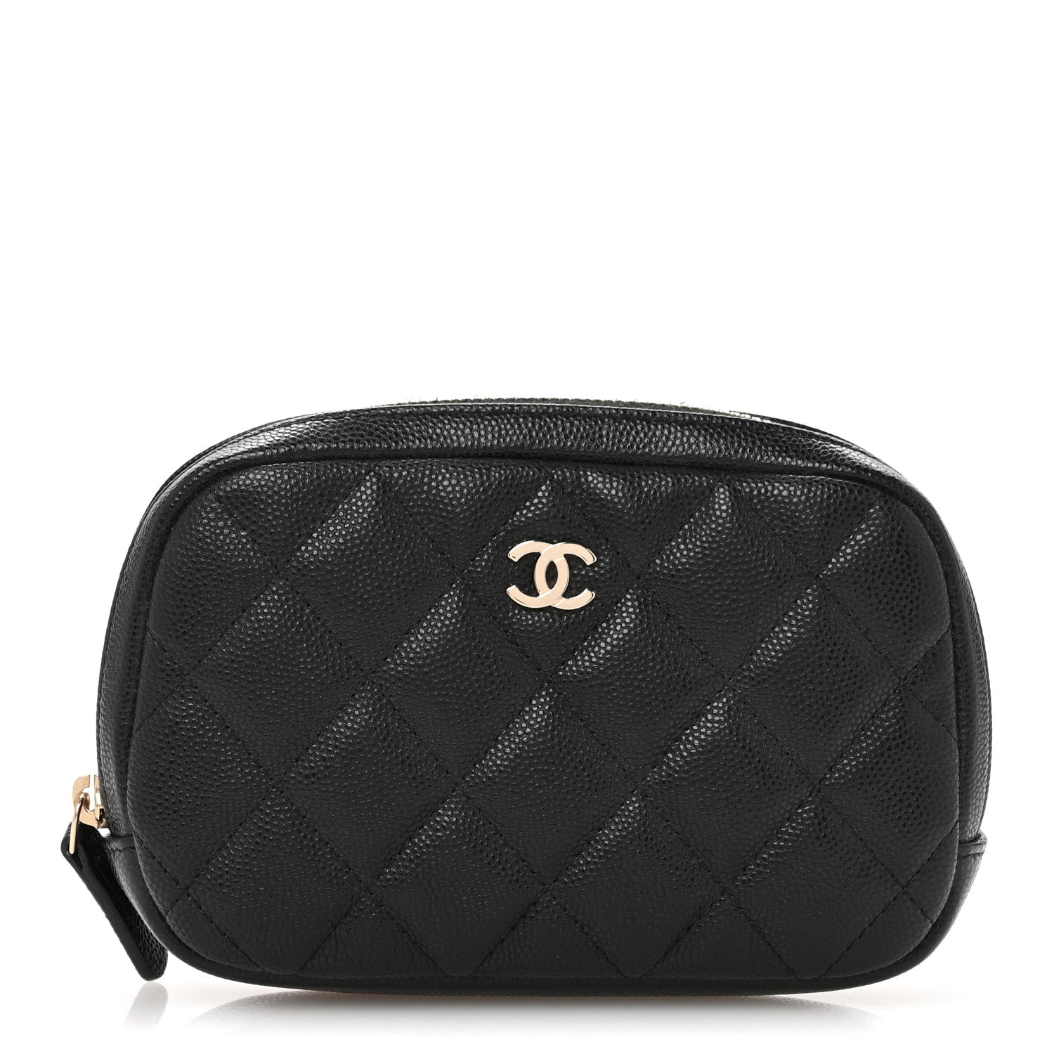 Chanel Caviar Quilted Small Curvy Pouch Cosmetic Case Black 1 of 10