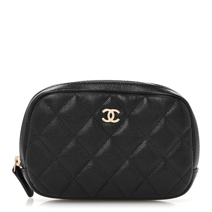 Chanel Caviar Quilted Small Curvy Pouch Cosmetic Case Black 1 of 10