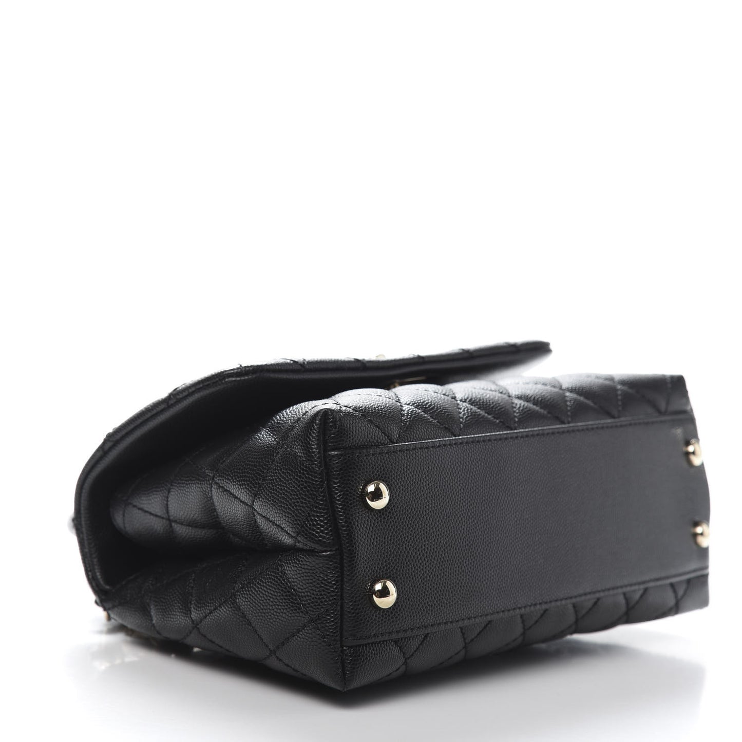 Caviar Quilted Mini Coco Handle Flap Black