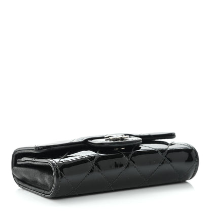 Chanel Patent Quilted Flap Card Holder Black 4 of 9