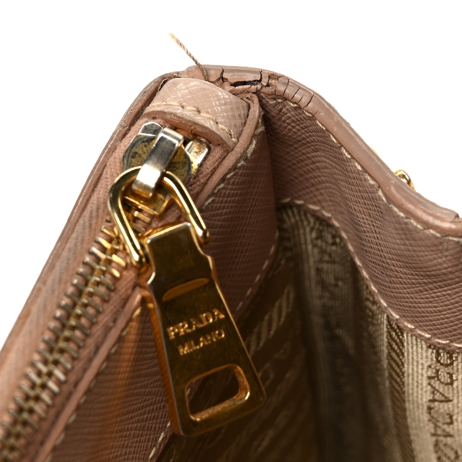 Prada Saffiano Small Galleria Double Zip Tote Cammeo 1887432