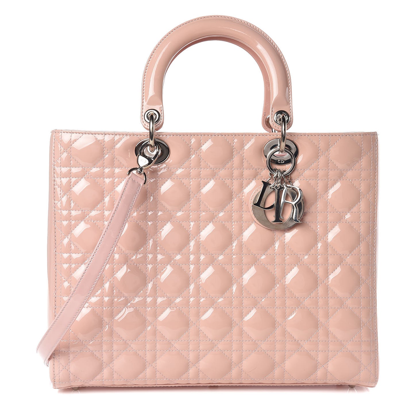 Patent Cannage Large Lady Dior Light Pink