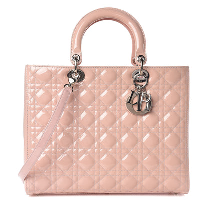 Christian Dior Patent Cannage Large Lady Dior Light Pink 1 of 13