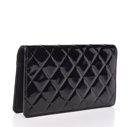 Chanel Patent Quilted Brilliant Yen Wallet Black 3 of 9
