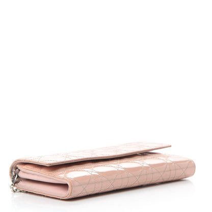Christian Dior Patent Cannage Lady Dior Rendezvous Wallet On Chain Pink 4 of 20