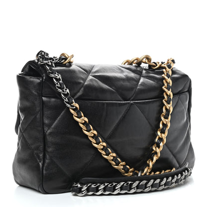 Chanel Lambskin Quilted Large Chanel 19 Flap Black 2 of 8