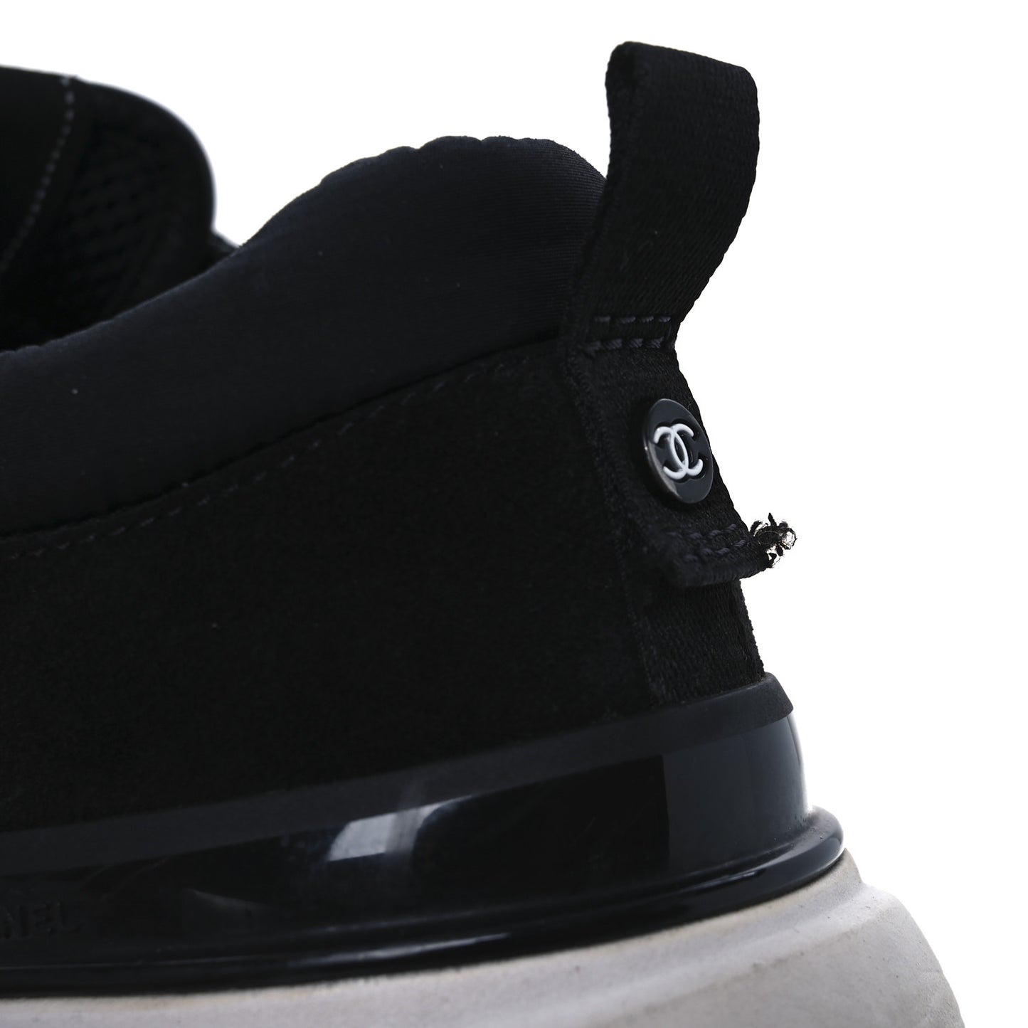 Calfskin Mesh Lycra Suede Womens Logo Sneakers 40 Black