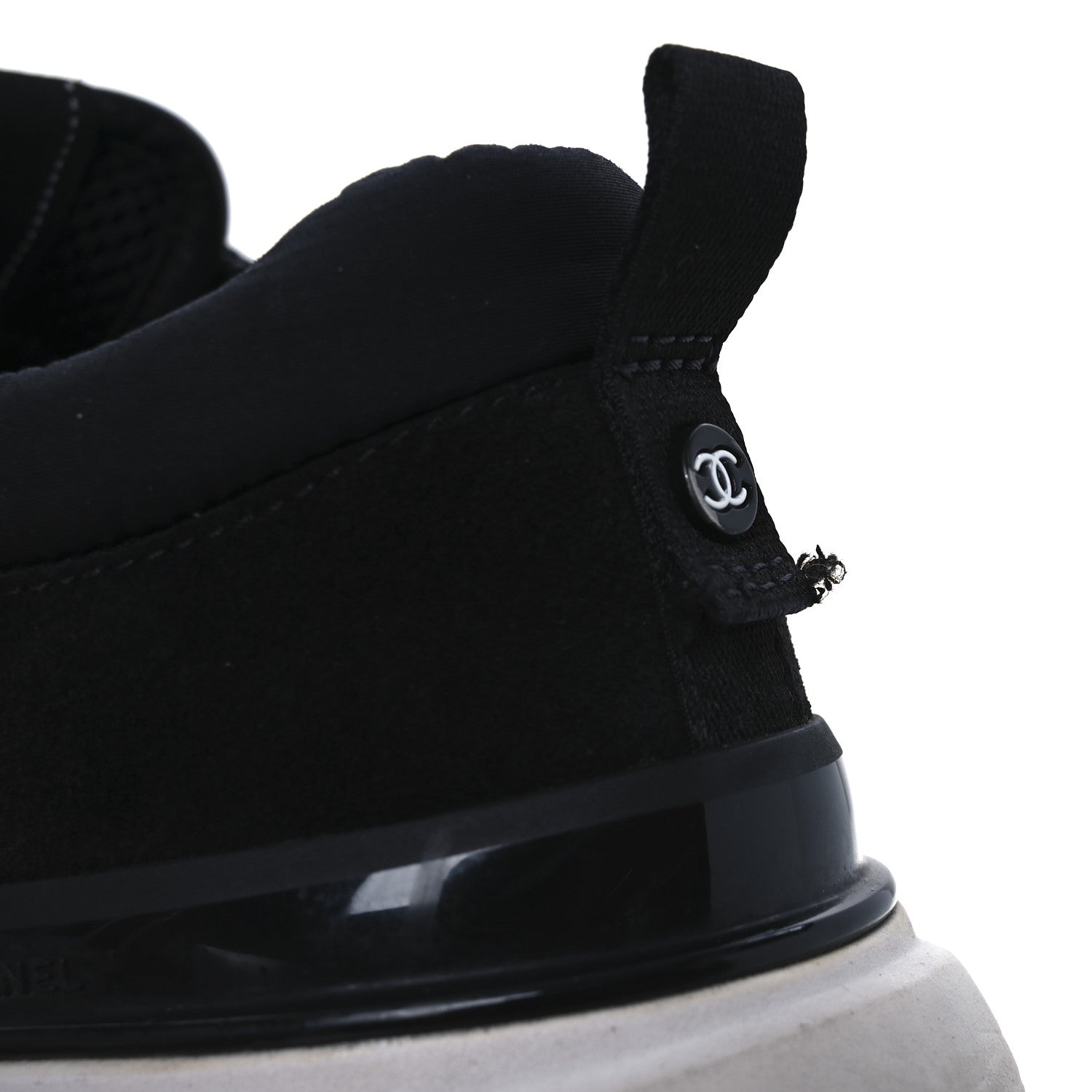 Chanel Calfskin Mesh Lycra Suede Womens Logo Sneakers 40 Black 11 of 13