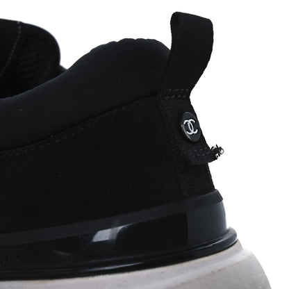 Chanel Calfskin Mesh Lycra Suede Womens Logo Sneakers 40 Black 11 of 13
