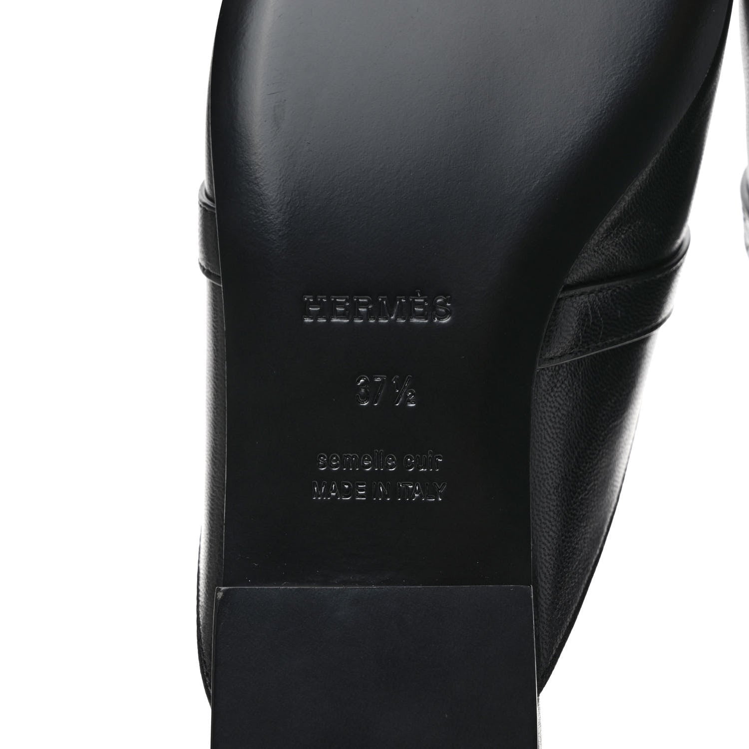 Hermes Goatskin Oz Mules 37.5 Black 6 of 9