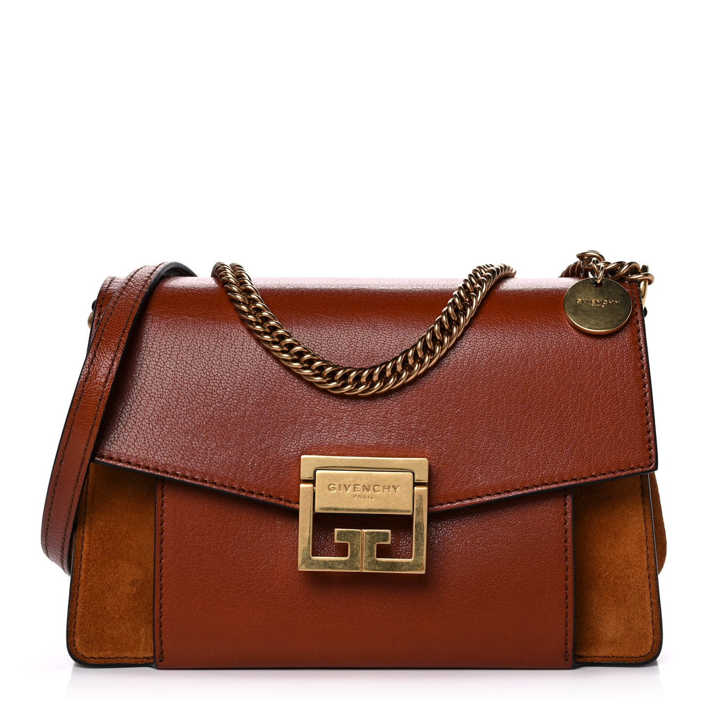 Goatskin Suede Small GV3 Shoulder Bag Chestnut