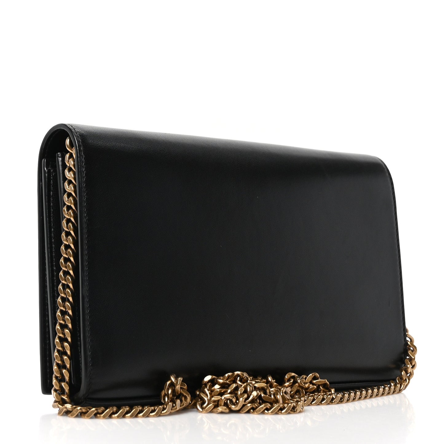Smooth Calfskin Tri-Metal Cassandre Wallet On Chain WOC Black