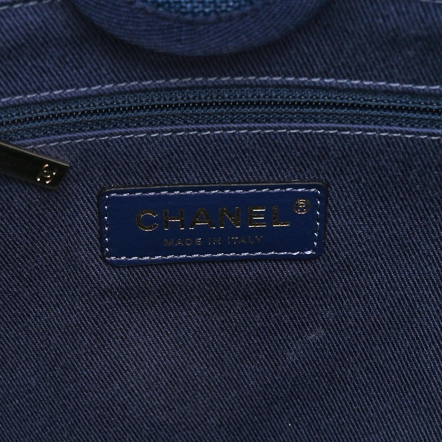 Chanel Mixed Fibers Striped Small Deauville Tote Navy Blue 6 of 10
