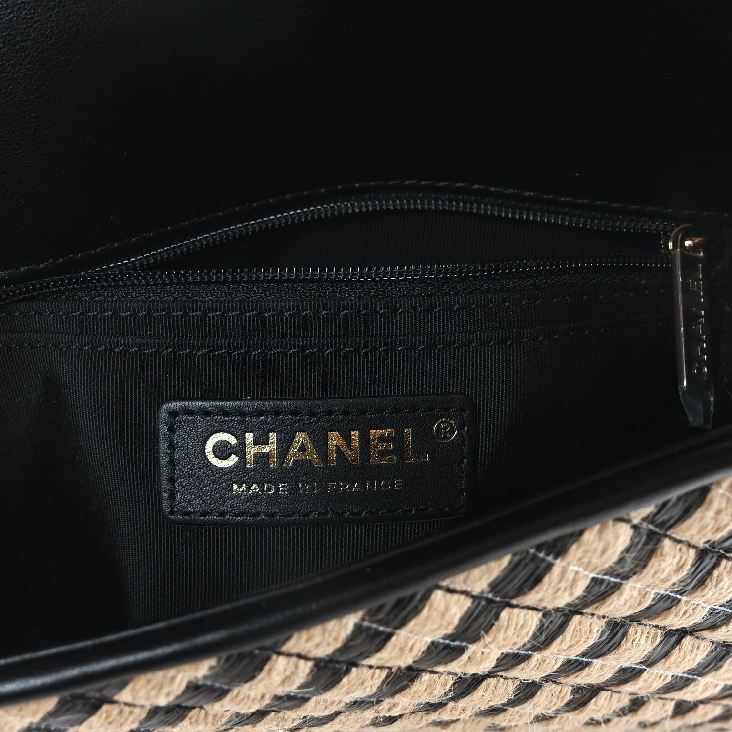 Chanel Raffia Jute Striped Small Urban Jungle Single Flap Black Beige 6 of 11
