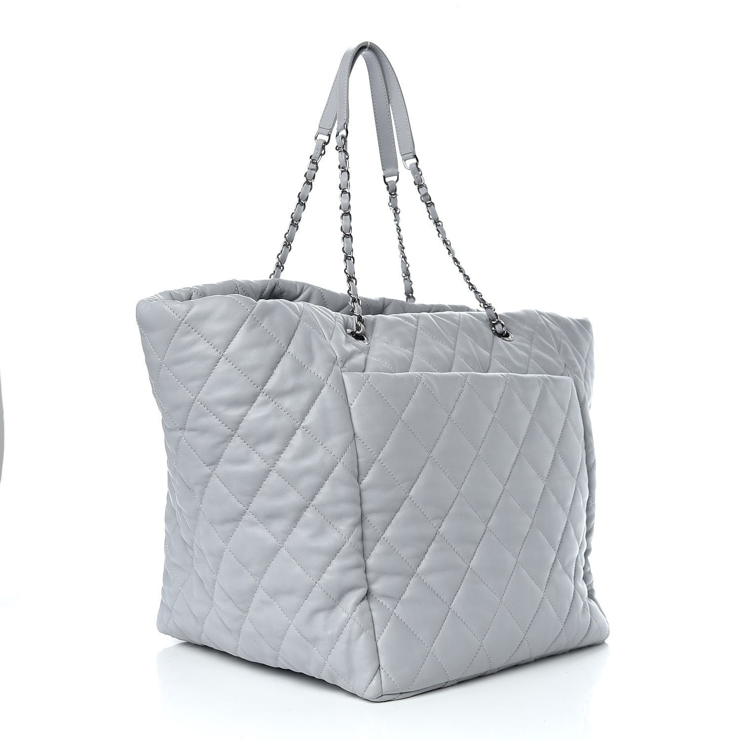 Lambskin Quilted Large Week End on Mars Tote Grey