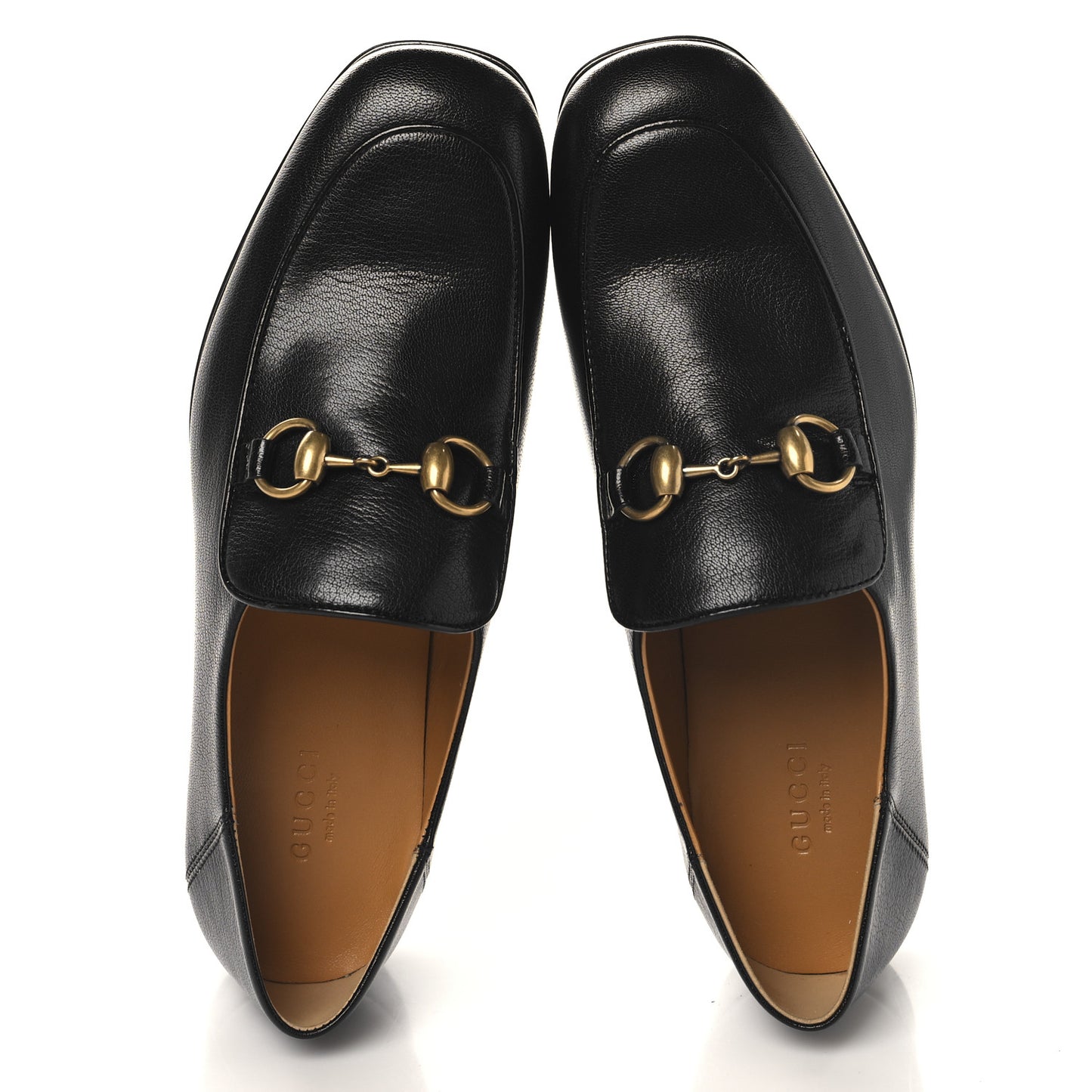 Goatskin Womens Horsebit Mid-Heel Loafers 37 Black