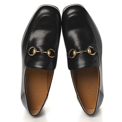 Gucci Goatskin Womens Horsebit Mid-Heel Loafers 37 Black 2 of 10