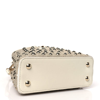 Louis Vuitton Calfskin Satin Lurex Brass Embroidered Mini Spheres Capucines Beige 4 of 8