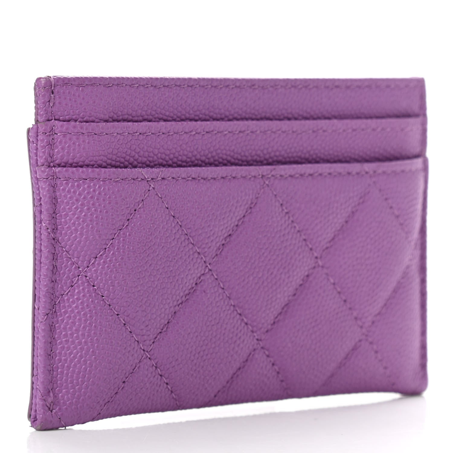 Chanel Caviar Quilted Filigree Card Holder Purple 3 of 10