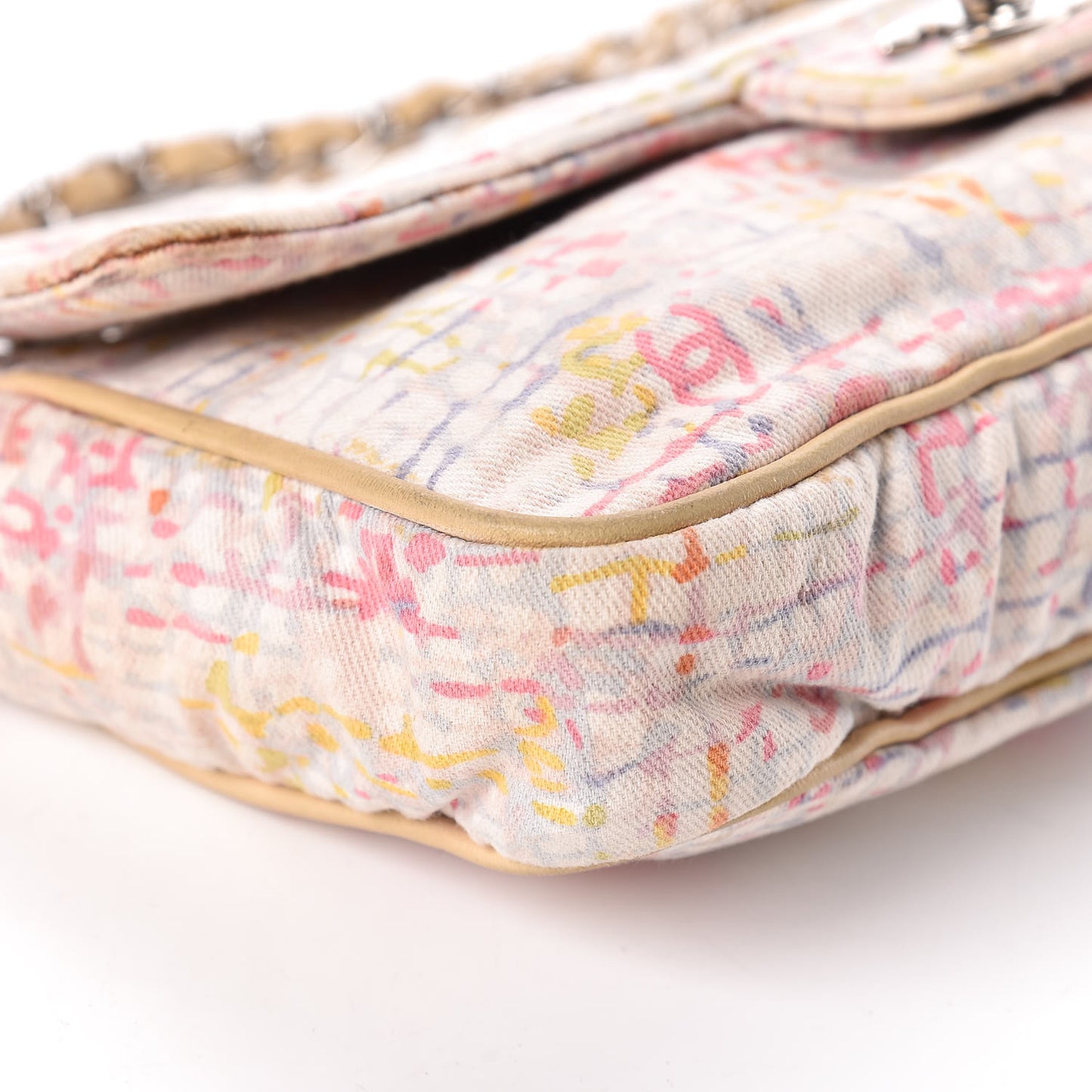 Canvas Watercolor Tweed Print Clover Small Flap Multicolor