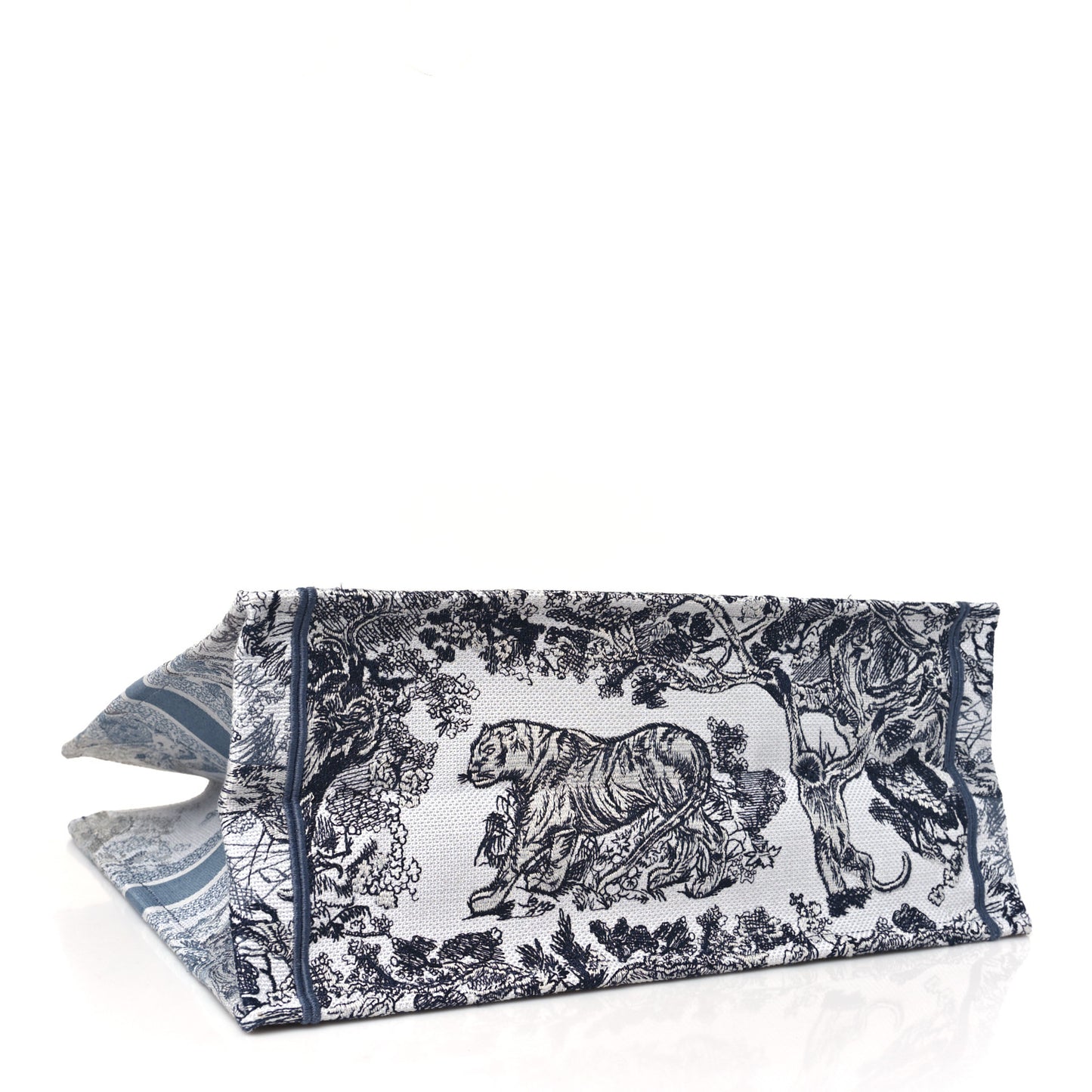 Gradient Canvas Embroidered Large Dioriviera Toile De Jouy Book Tote Blue