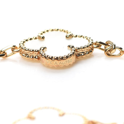 Van Cleef & Arpels 18K Yellow Gold Mother of Pearl 5 Motifs Vintage Alhambra Bracelet 4 of 8