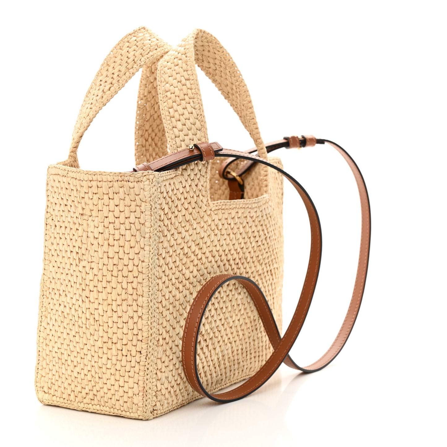 Raffia Paula's Ibiza Small Font Tote Natural Tan