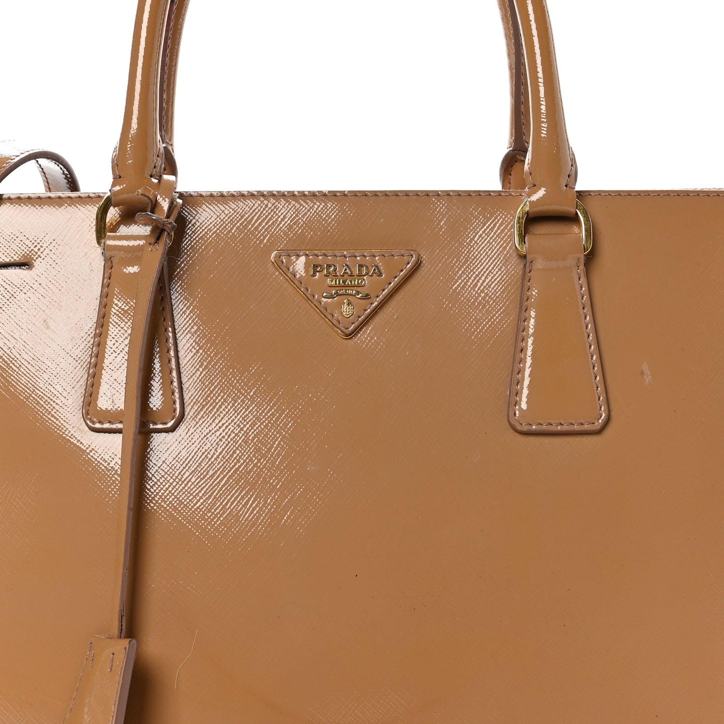 Saffiano Vernice Galleria Medium Double Zip Tote Cammeo