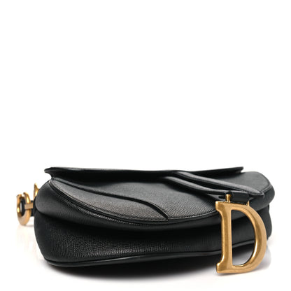 Christian Dior Grained Calfskin Saddle Bag Black 4 of 10