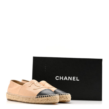 Chanel Lambskin CC Espadrilles 36 Beige Black 14 of 14