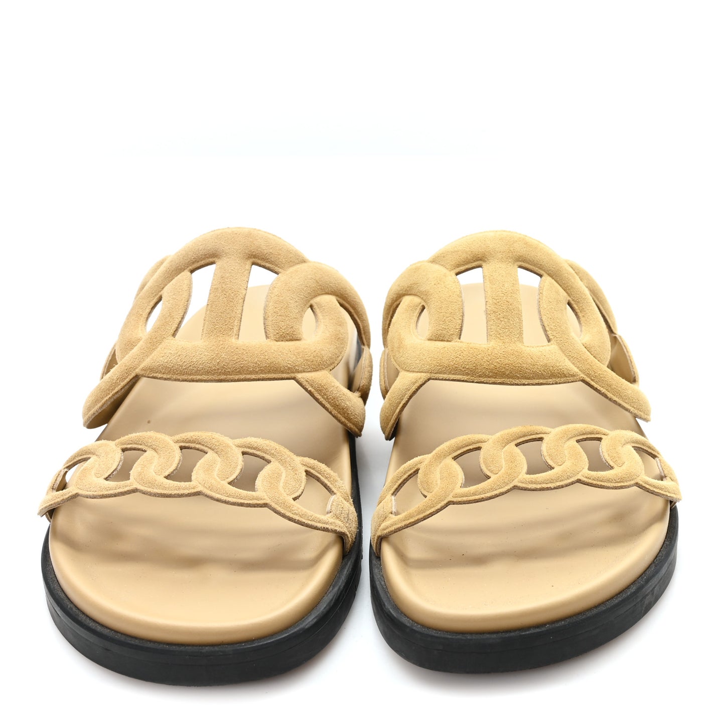 Suede Goatskin Extra Sandals 36 Beige Argile