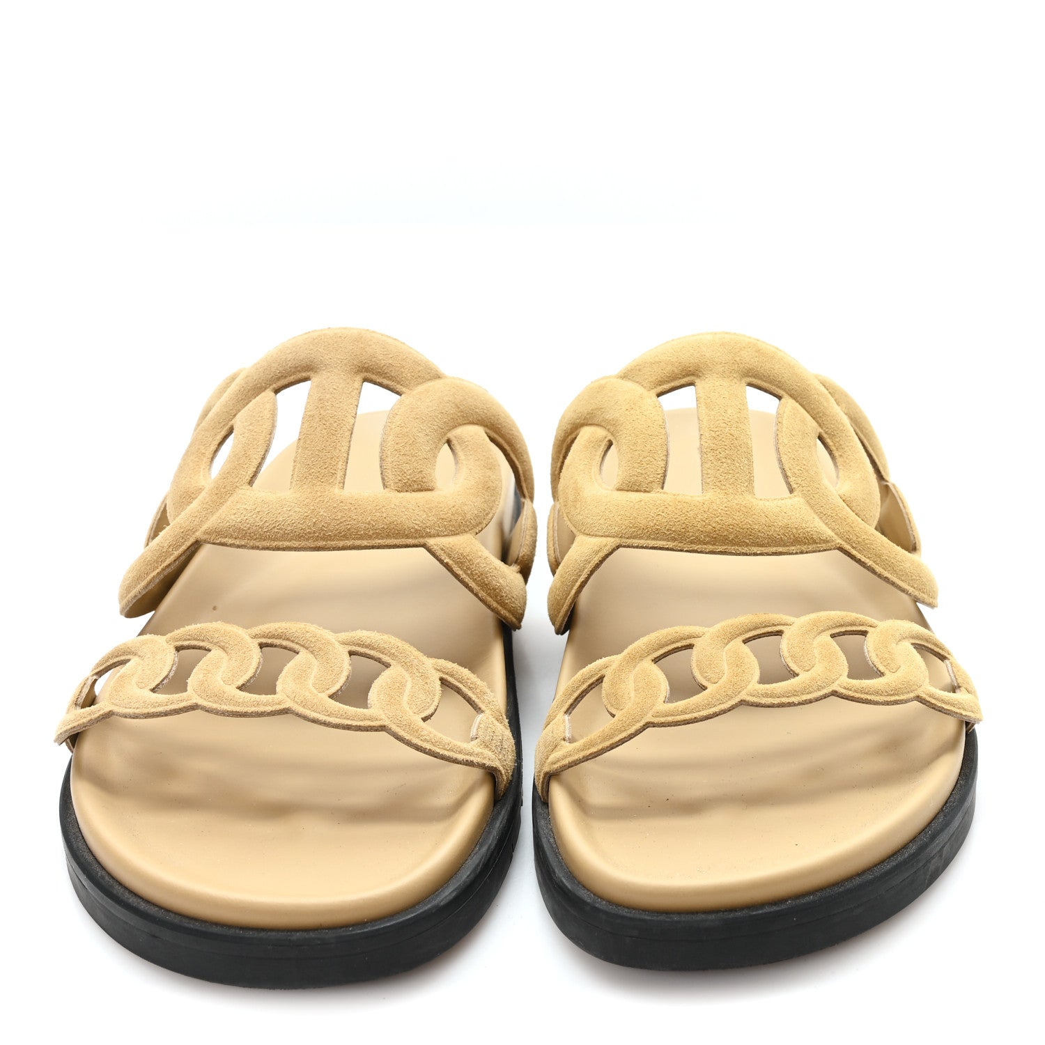Hermes Suede Goatskin Extra Sandals 36 Beige Argile 3 of 10