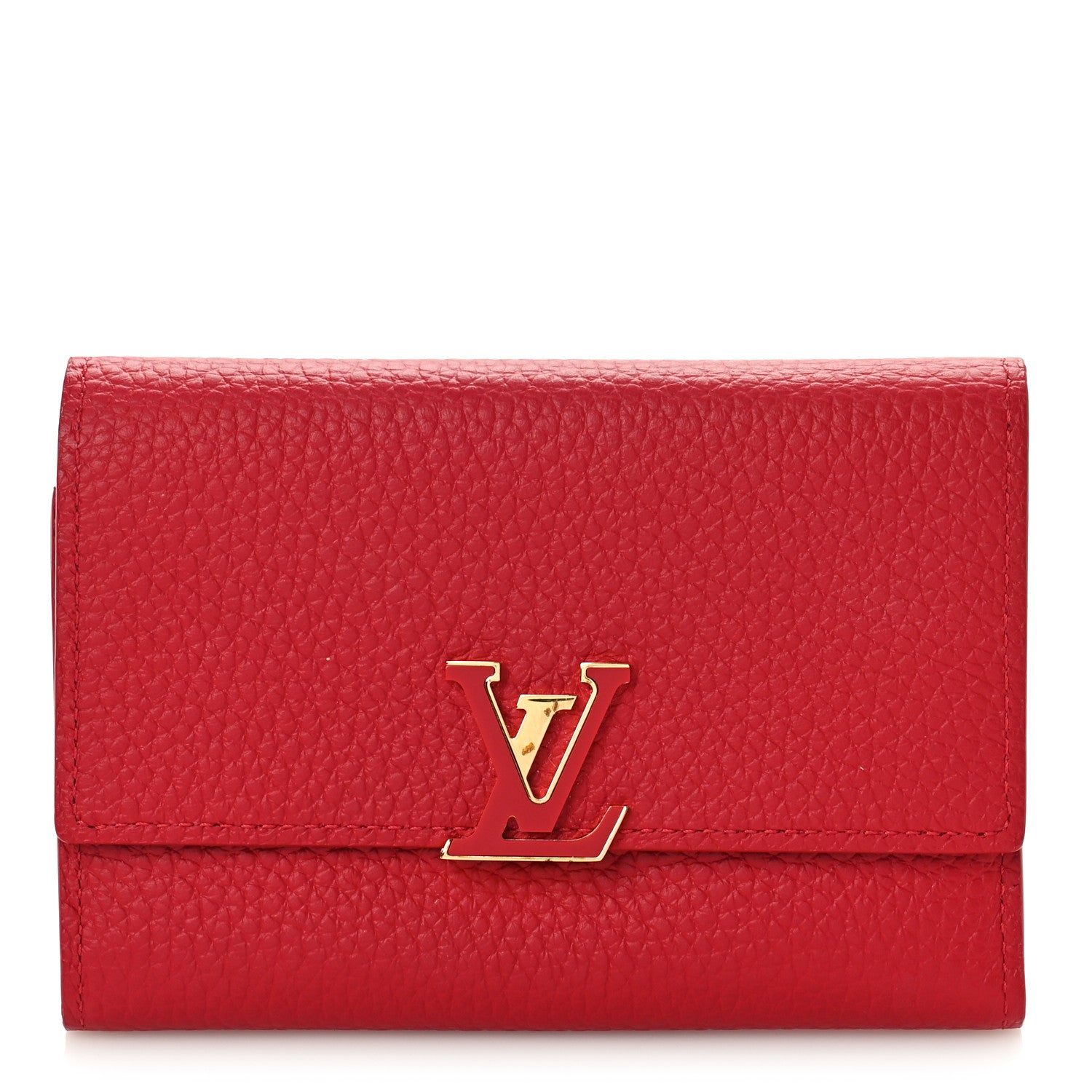 Louis Vuitton Taurillon Capucines Compact Wallet Rubis 1 of 8