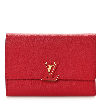 Louis Vuitton Taurillon Capucines Compact Wallet Rubis 1 of 8