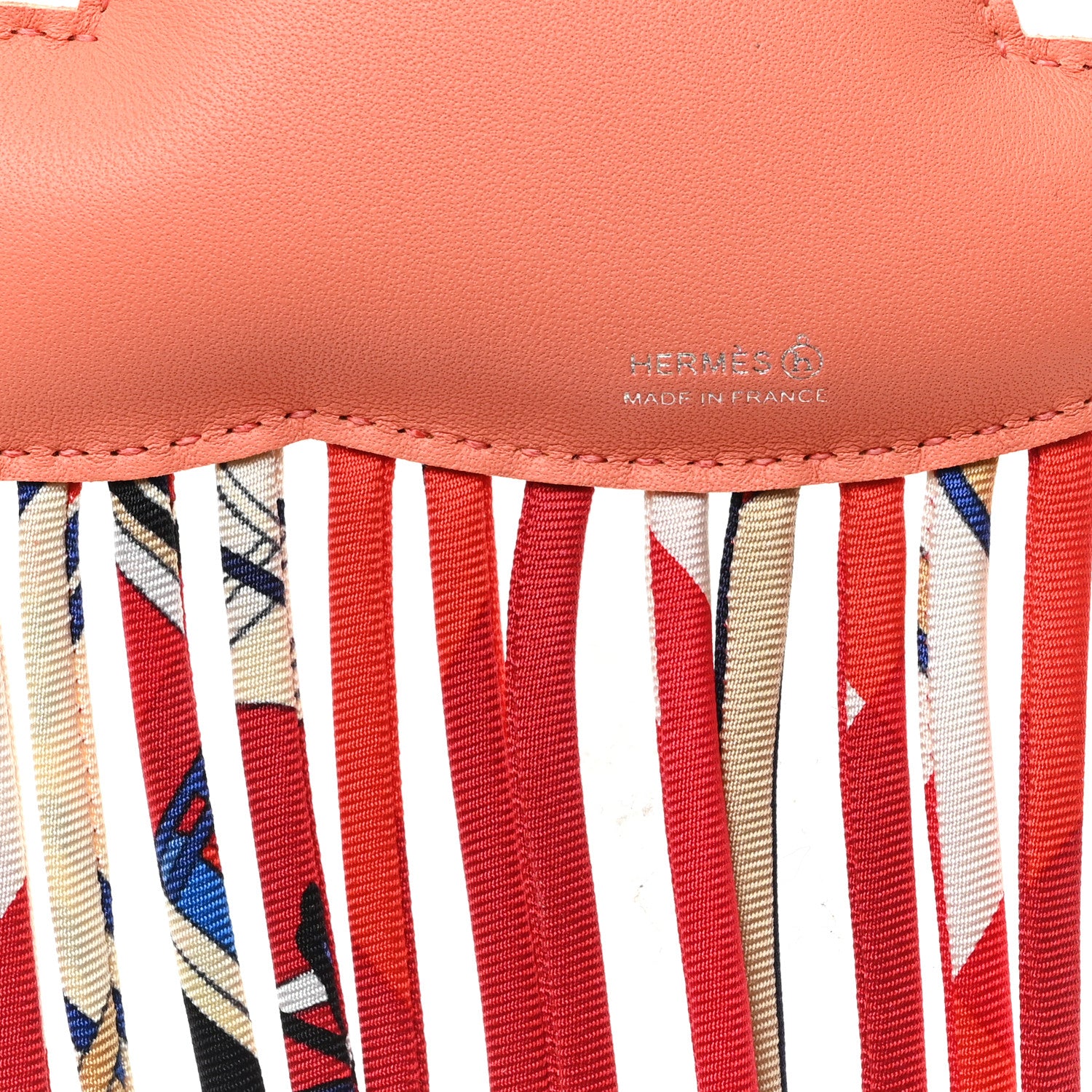 Hermes Swift Silk Twill Cord Cloud Bag Charm Flamingo 3 of 4