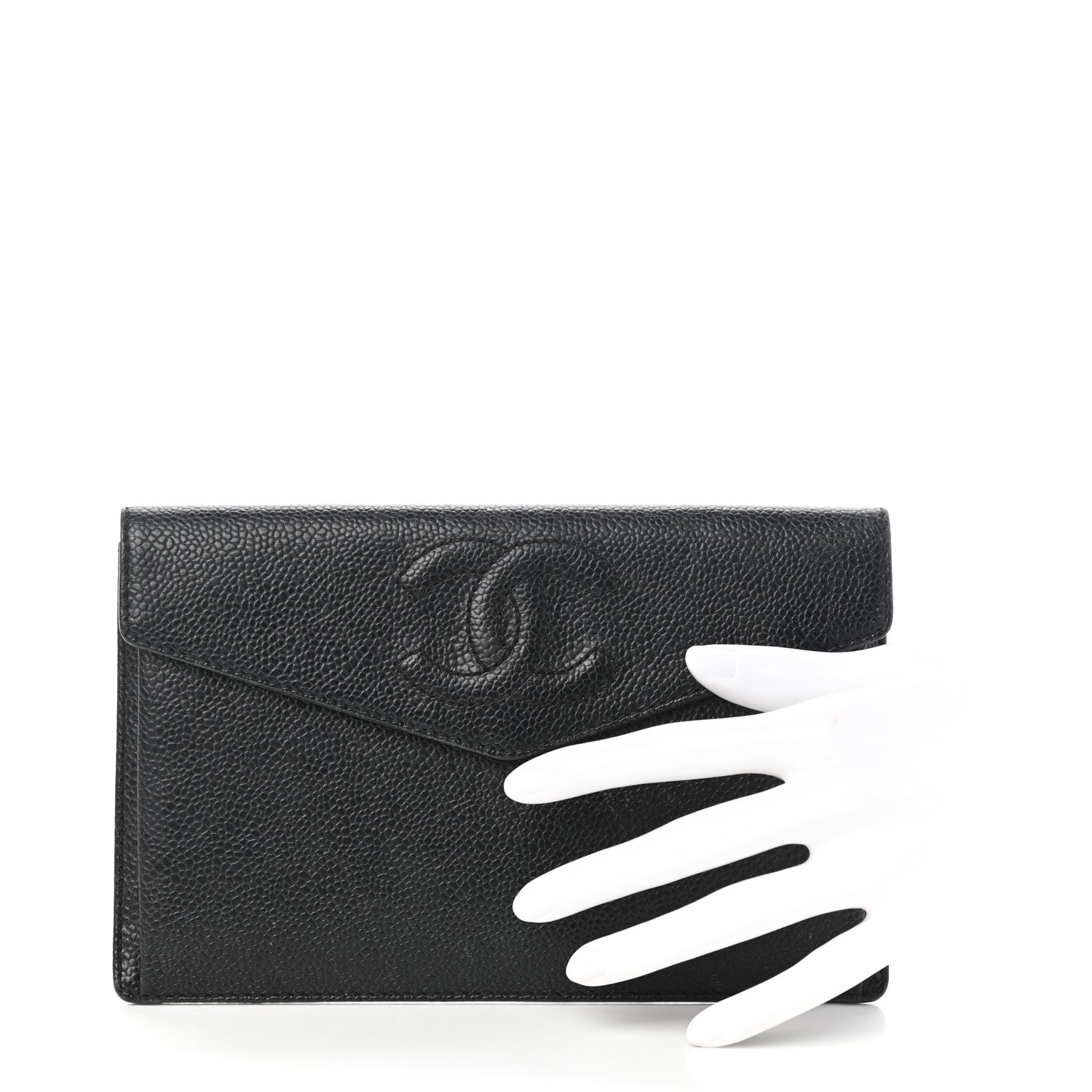 Chanel Caviar Timeless CC Envelope Wallet Black 2 of 7