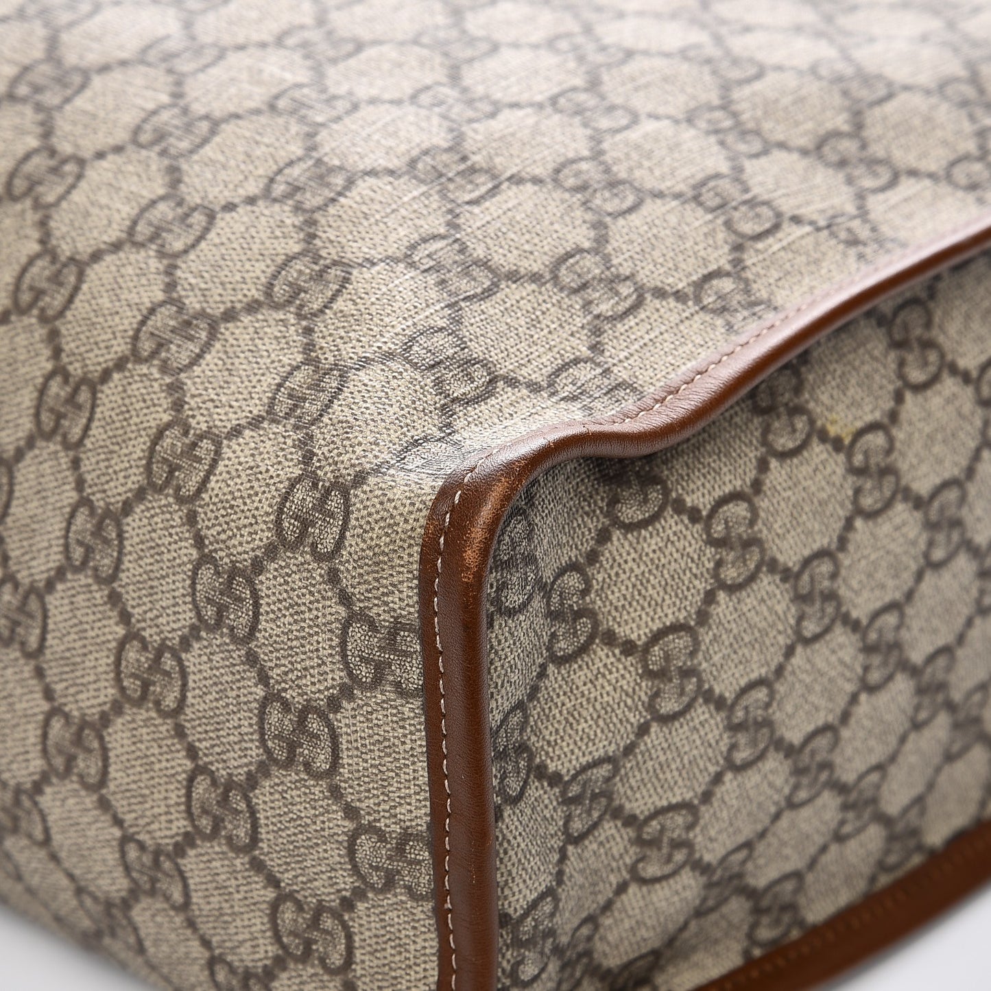 GG Plus Monogram Large Signature Web Loop Tote Brown